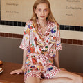 Cartoon Print Pajama Shorts Set – Short Sleeve