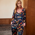 Blue Constellation Cooling Silk Pajama Set – Long Sleeve