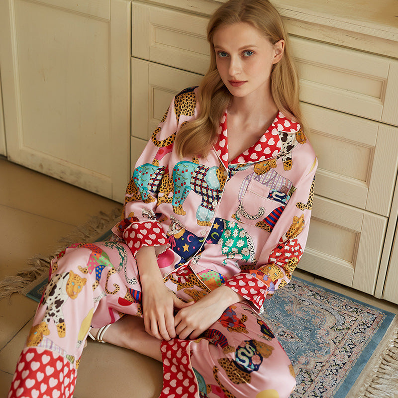 Floral Silky Pajama Set – Long Sleeve