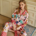 Floral Silky Pajama Set – Long Sleeve