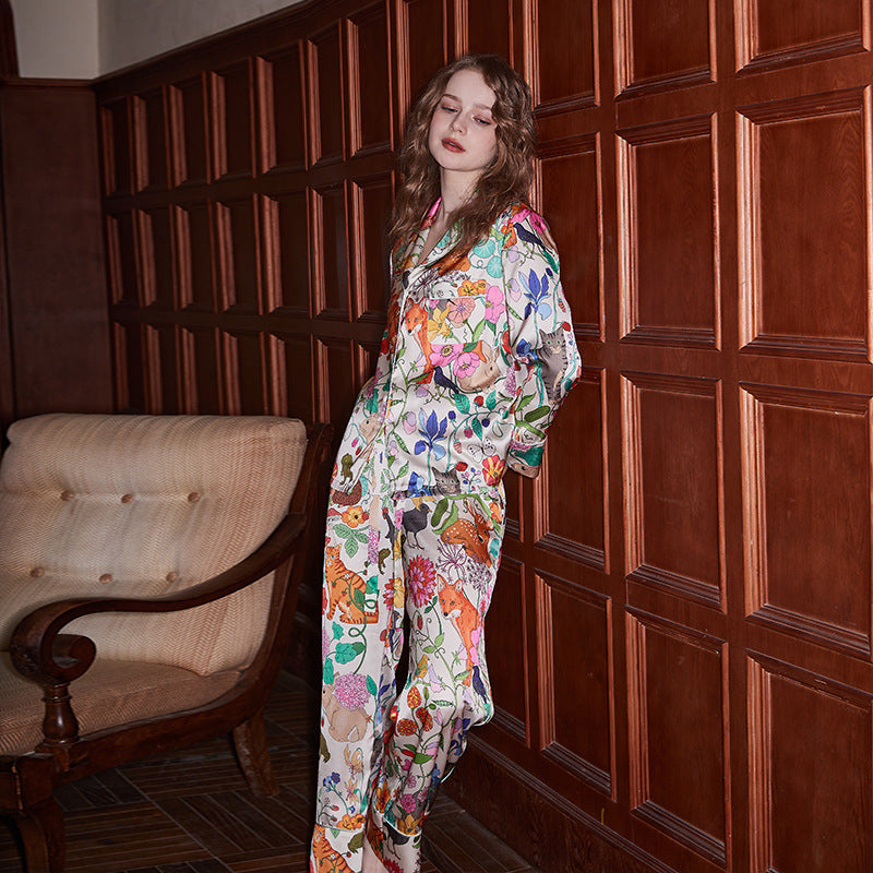 Forest Garden Icy Silk Pajama Set – detail