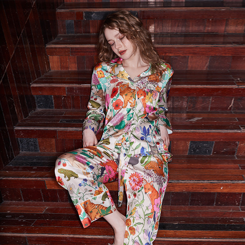 Forest Garden Icy Silk Pajama Set – detail